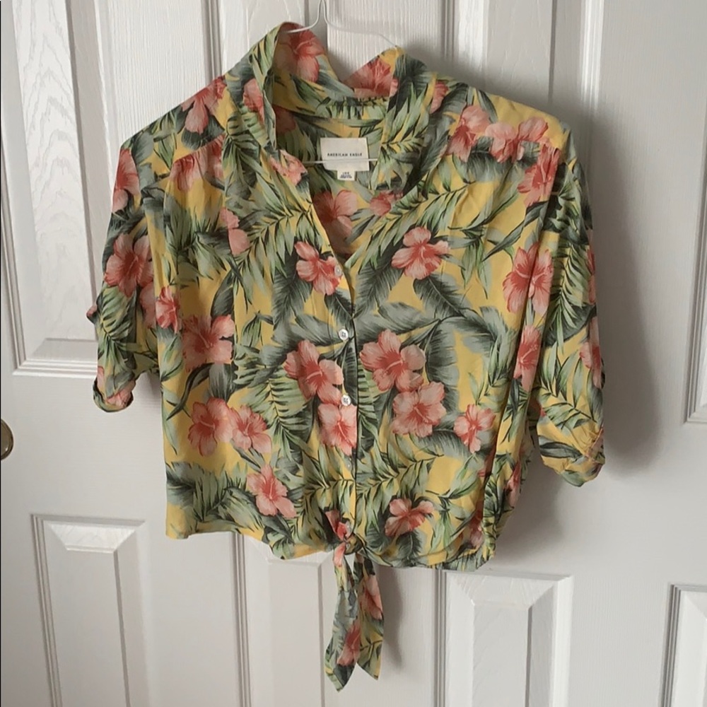AE Hawaiian Tied Shirt + SH